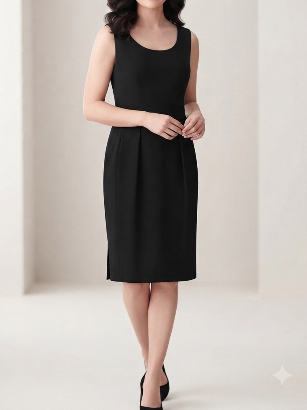 Yves Saint Laurent YSL Black Wool Blend Little Black Dress LBD Sheath F40 US 6/8